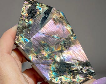 Spectrolite Labradorite Freeform- Natural Rare Crystal from Finland