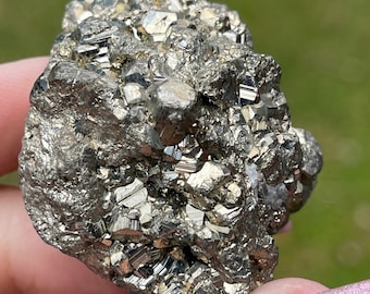 Pyrite Raw Cube Cluster, Natural Golden Pyrite Specimen