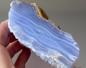 Blue Lace Agate XLarge Specimen Slab - High Quality Natural Unique Collectors Crystal Tanzania