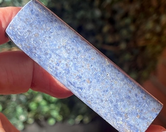 Blue Dumortierite Meditation Cylinder: Polished Gemstone Cylinder, Crystal Cylinder Rod, Natural Gemstone Wand
