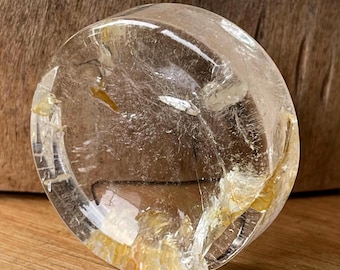 Golden Healer Quartz Crystal Bowl: Sphere Stand & Trinket Dish