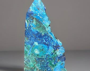 Chrysocolla Tower - Azurite - Malachite - Turquoise: Rough Edge Crystal Specimen ( 499 )