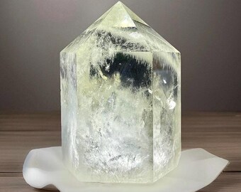 Blue Needle Citrine Chunky Statement Tower • Natural Golden Yellow Citrine with rainbows • Collectors Rare Citrine • AAA Citrine specimen