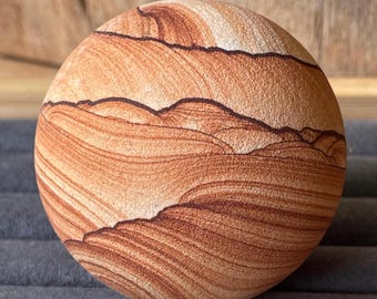 Arizona Sandstone Sphere, Natural Stone Orb, Crystals for Gifting Collecting & Decorating