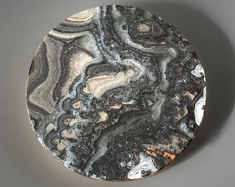 Mexican Onyx Crystal Coaster - Natural Stone Large Disc with Unique Abstract Patterns for Tabletop Display (86)