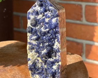 Blue Fluorite Specimen Tower , Blueberry Fluorite Specimen Tower, Raw Unique Fluorite specimen