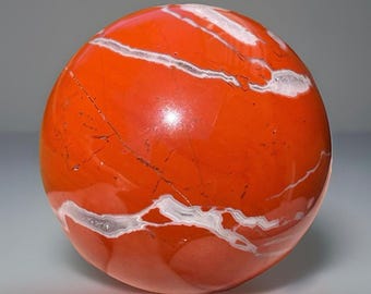 Red Jasper Sphere, Natural Crystal Ball, Polished Gemstone Specimen (462)