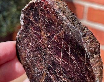 Garnet Large Slab,  Rare Collectible Crystal Specimen, Huge Garnet Front Polished Slice