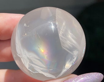 Girasol Quartz Sphere packed with Rainbows • Gemmy HQ Quartz Crystal ball - #26