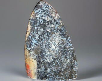 Polished Wyoming Plume Agate Slab, Collectors Unique  Natural Stone, Colorful Dendritic Plume Agate