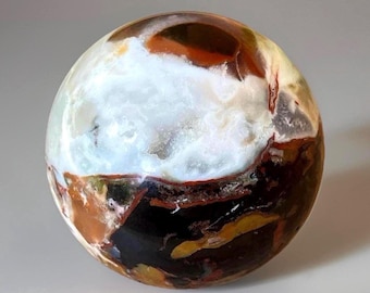 Black Ocean Jasper Sphere, Unique Natural Crystal ball