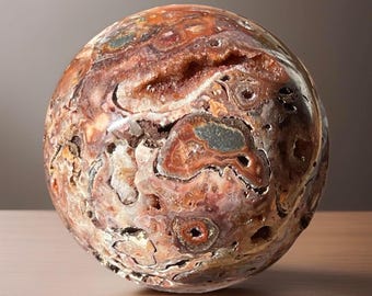 Pink Lace Agate Sphere, Indonesian Druzy Agate Crystal Ball, Collector’s Agate ( 415)