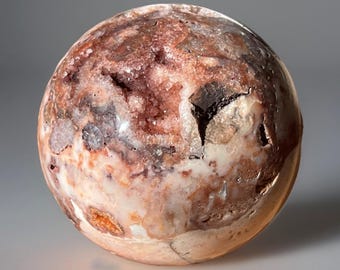 Pink Lace Agate Sphere, Indonesian Druzy Agate Crystal Ball, Collector’s Agate (428)
