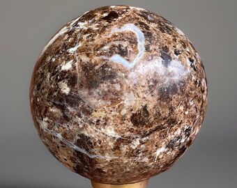 Chocolate Opal Sphere, Natural Polished Earthy Brown Opal Stone Ball, Crystals for Gifting Collecting & Decorating, Ornamental Crystals