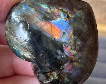 Spectrolite Labradorite Puffy Heart - Natural Rare Crystal from Finland (39)