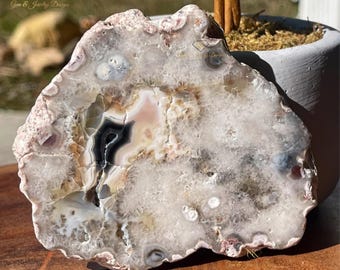 Argentina agate Slab Rare Colorful Agate Freeform Crystal
