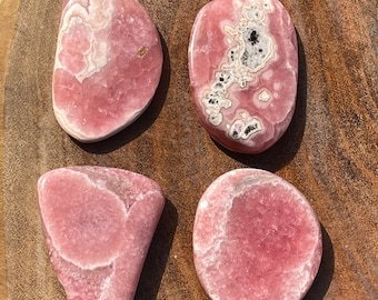 Genuine Rhodochrosite from Argentina | Heart Chakra Stone | Rhodochrosite Pocket Stones - Mini Palm stones