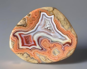Teepee Canyon Agate from South Dakota, Agate Flat Slice Polished, Collectors Cabochon Rare agate crystal for jewelry (65)