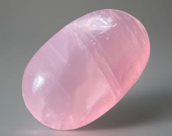 Pink Jelly ROSE Quartz with Chatoyant Cats eye flash, Premium Translucent Vivid Rose Quartz Palmstone