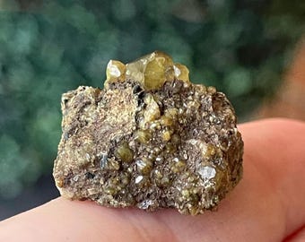 Natural Green Garnet Specimen, Raw Garnet Mexico Crystal Mineral, January Birthstone, Uncut Metaphysical Stones