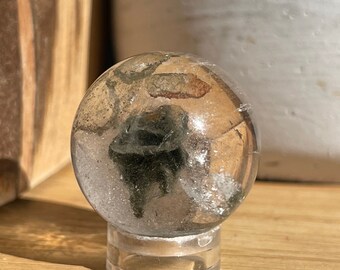 Garden Quartz Mini Sphere with Rainbows, Brazilian Scenic Quartz small ball, Inclusion Quartz Crystal , AAA Grade Crystal Gifts