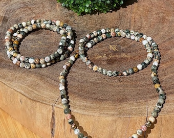 8th Vein Ocean Jasper Infinity Necklace, Orbicular Ocean Jasper old stock collectors edition 2 in 1, AAA Grade Crystals