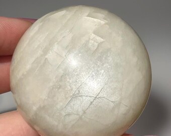Green Silky Moonstone High Quality Sphere with Silver Flash and Confetti, Sage Green Moonstone HQ Incredible Rare Crystal Find