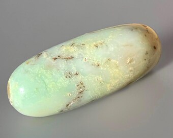 Chrysoprase Lingam, Apple Green Chalcedony Large Crystal Shiva - #3