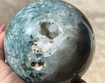 Moss Agate XXL Sphere - AAA Crystal Gifts