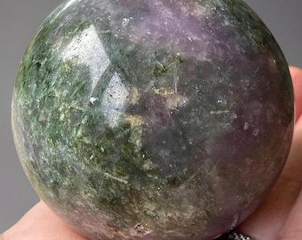 Lavender Tourmaline XL Sphere, Purple Tourmaline, Green Tourmaline sphere