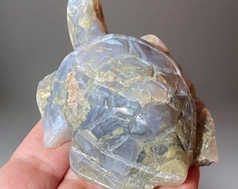 Moss Agate Large Sea Turtle Crystal Carving, Beach House Decor, Natural Stone Figurine (3)