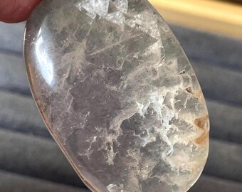 Fluorite Palm Stone with Tactile Triangular Cleavage Ridges, Natural Polished Geometric Worry Stone, Crystal Pocket Specimen (42)