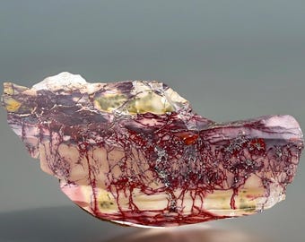 Mookaite Crystal Statement Slab • Colorful Australian Spider Veins Mookite Raw Edge Natural Stone • Unique Crystal Rock specimen