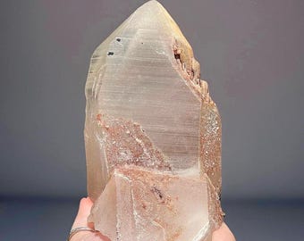 XLarge Himalayan Lemurian Quartz Crystal Point | Rare Collector Specimen for Activation Meditation Grids & Display, Tibetan Phantom Quartz
