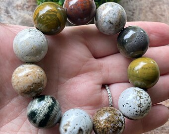 8th Vein Kabamby Ocean Jasper 20mm Bead Collectors Bracelet - No.51