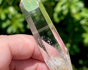Colombian Lemurian Quartz: Terminated Unpolished Glossy Water Clear Colombian Lemurian Optical Quartz - Pena Blanca, Colombia