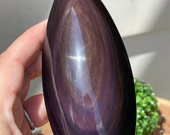 Rainbow Velvet Obsidian Large Crystal Flame Drop -  #4