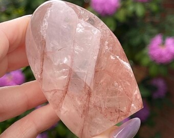 Fire Quartz Freeform • Natural Pinkish Red Quartz Flame • Crystals for Gifting & Collecting