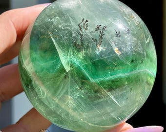 Incredible Green Dendritic Fluorite Sphere Collectors Statement Crystal Sphere - #75