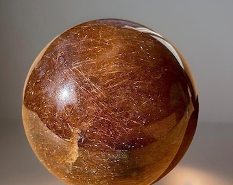 High Quality Red Rutilated Quartz Sphere -