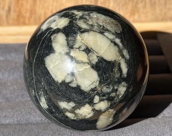 Chrysanthemum stone Sphere, Natural Peony Stone Polished Crystal Ball (478)