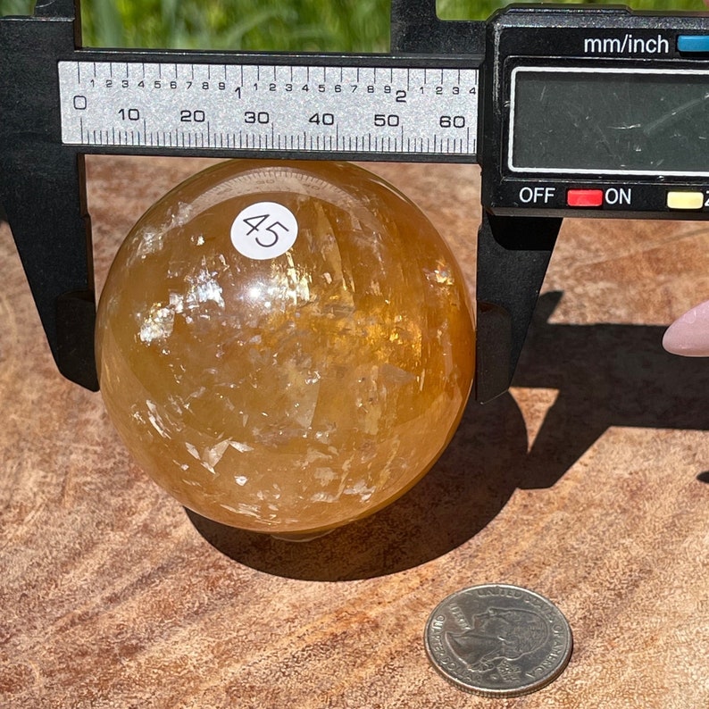 Optical Honey Calcite Big HQ Sphere With Rainbows and Star Flash - #45 ...