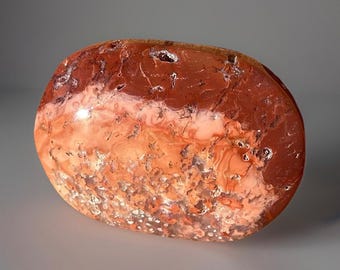 Red & Pink Cotton Candy Lace Agate Palmstone