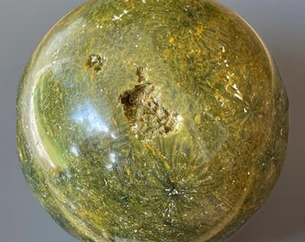 Kabamby Ocean Jasper Sphere, Marovato Jasper Crystal Ball, Collectors Unique Green Ocean Jasper
