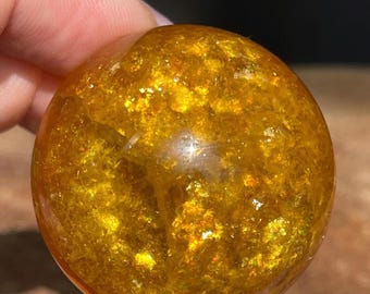 Yellow Mica Fluorite Sphere AAA HQ Crystal - #96