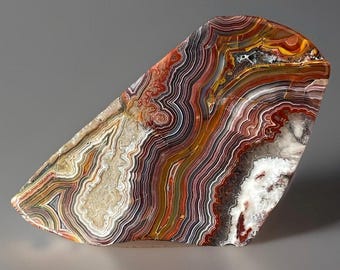 Mexican Crazy Lace Agate Slab Slice, Natural Agate Polished Specimen