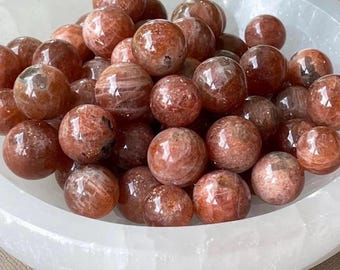Arusha Sunstone Mini Sphere, Small Confetti sunstone Round marble, Arusha Pocket stone