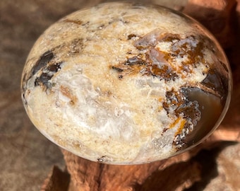 Chocolate Opal Puffy Cookie Palm, Natural Earthy Brown Opal Stone, Crystals for Gifting Collecting & Decorating, Ornamental Crystals(433)