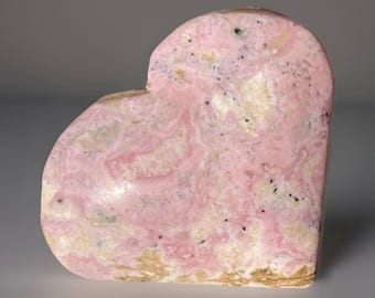 Peruvian Rhodonite Heart, Natural Pink Crystal (383)