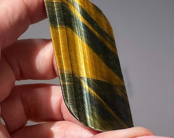 Blue & Yellow Tiger’s Eye Freeform - Unique Natural Chatoyant Crystal